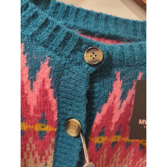 Twinset My Twin Floral Mohair Blend Cardigan Sweater NWT - Picture 7 of 8